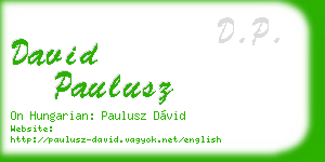 david paulusz business card
